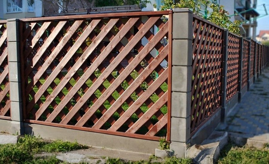 Забор №43 - косая решётка