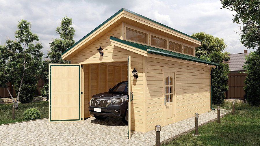 Гараж с ломаной кровлей на 1 автомобиль Надеждино