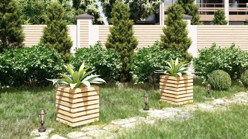 Деревянный вазон Ащерино