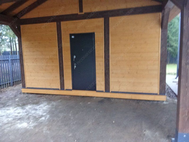 Навес для машин с хозблоком ЭДЕМ