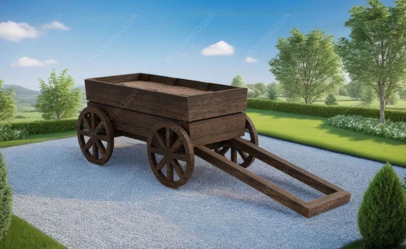 Декоративная деревянная телега Прудцы