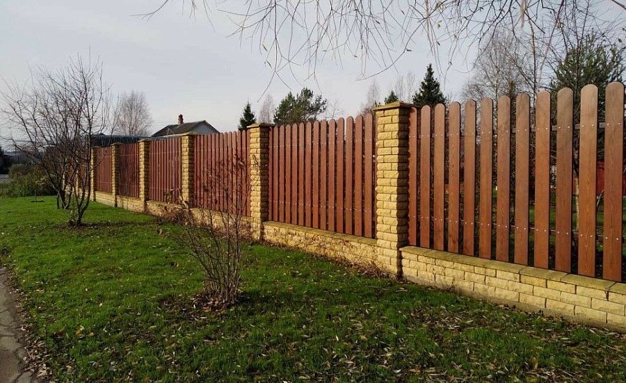Забор №11 - штакетник с зазором закругленный