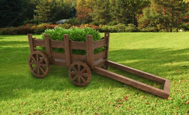 Декоративная деревянная телега Ольсово