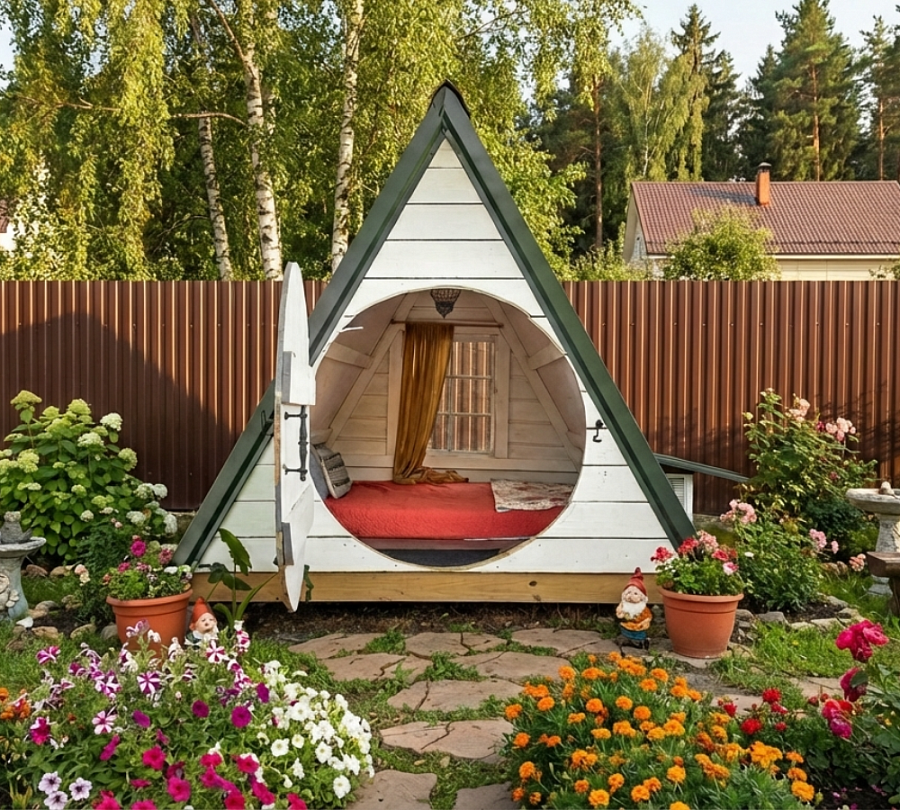 Беседка с кроватью БЕЛАЯ