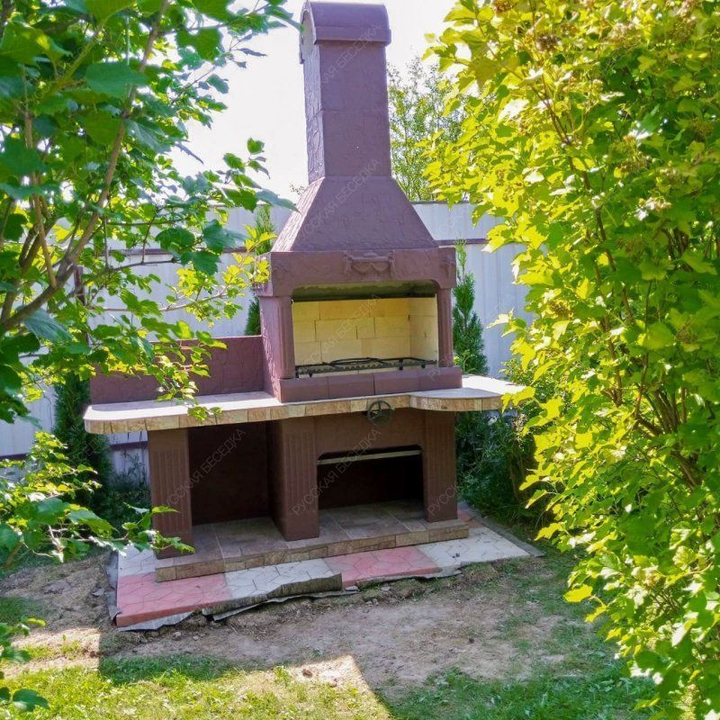 Печь № 14 — Печь барбекю с широкой топкой и рабочим столом (или мойкой)