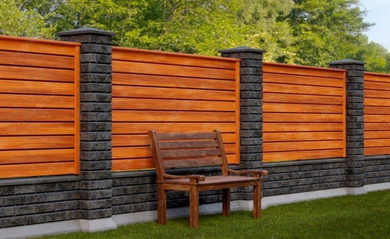 Забор №33 - горизонтальный шахматный