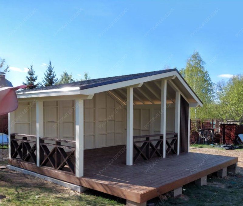 Прямоугольная беседка ПРИТЯЖЕНИЕ С ТЕРРАСОЙ