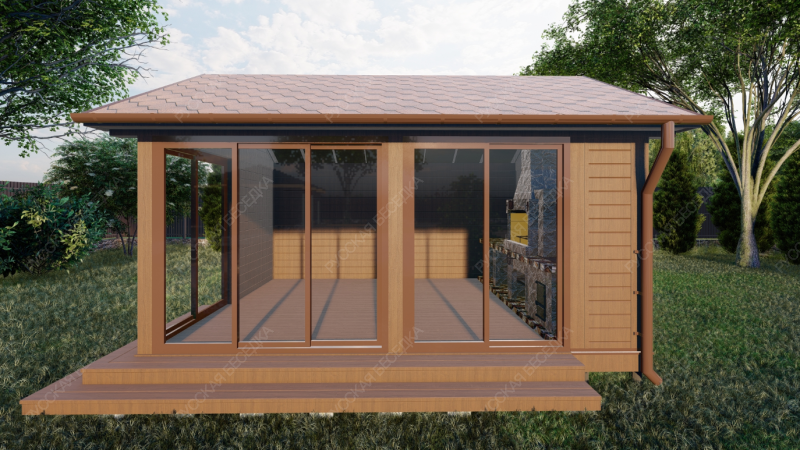 Закрытая беседка Артель 4х5