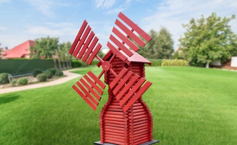 Ветряная декоративная мельница из дерева