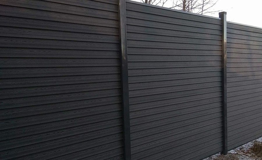 Забор №57 - сплошной горизонтальный из ДПК