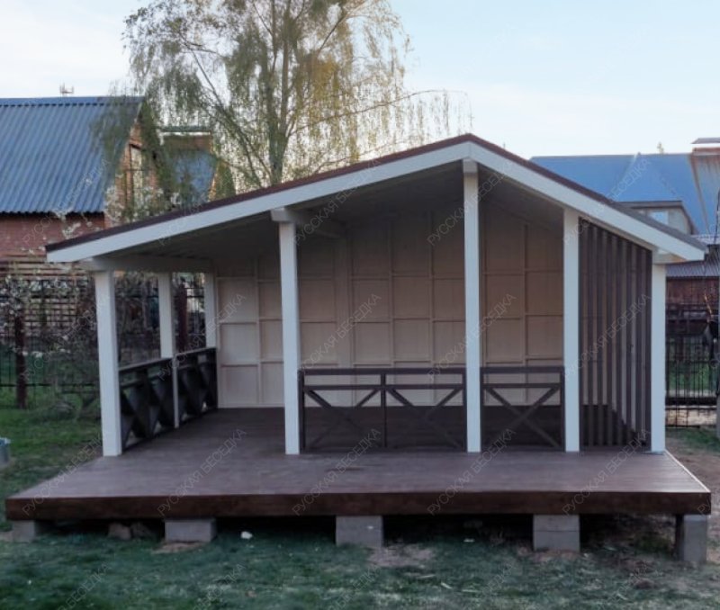 Прямоугольная беседка ПРИТЯЖЕНИЕ С ТЕРРАСОЙ