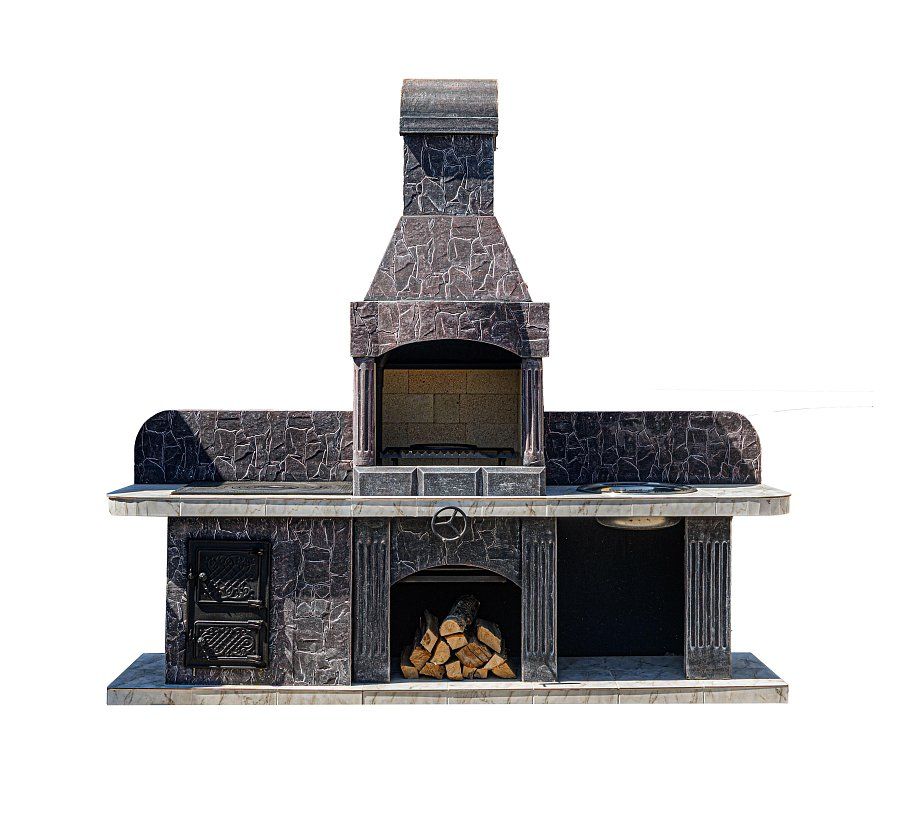 Печь № 13 — Печь барбекю с печью под казан и рабочим столом (или мойкой)