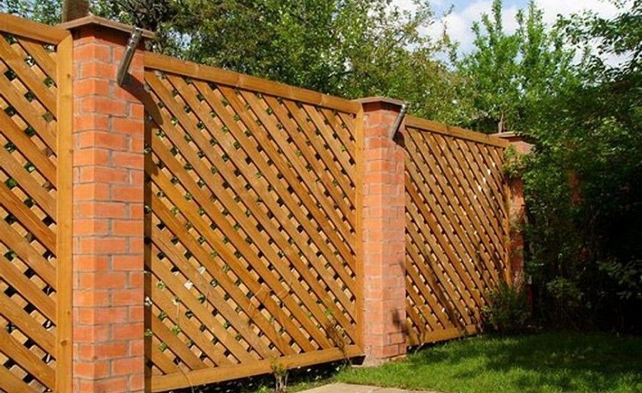 Забор №44 - частая косая решётка